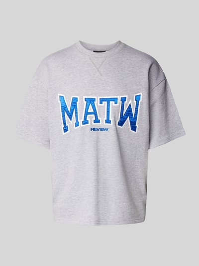 Review X MATW T-Shirt mit Label-Stitching Hellgrau Melange 2