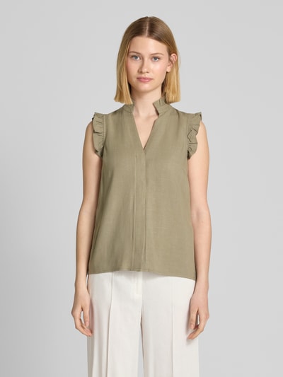 Selected Femme Blusentop aus Viskose-Leinen-Mix Modell 'VIVA' Oliv 4
