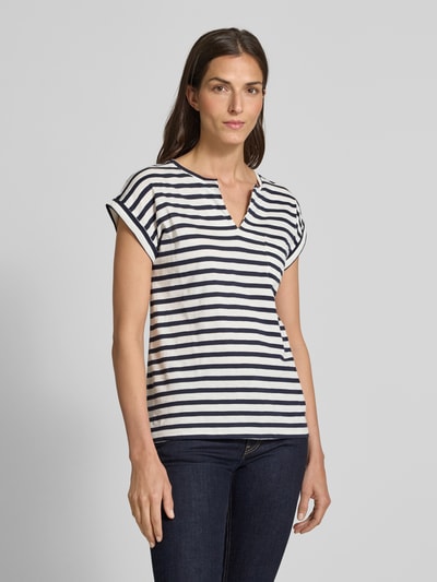 FREE/QUENT T-Shirt mit V-Ausschnitt Modell 'Viva' Marine 4