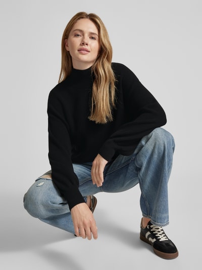 MSCH Copenhagen Gebreide pullover met opstaande kraag, model 'Magnea Rachelle' Zwart - 3