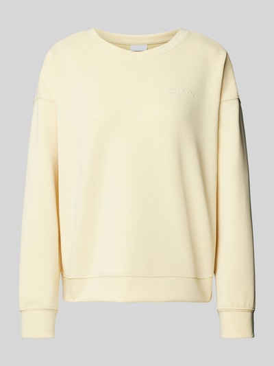 Jake*s Collection Sweatshirt mit gerippten Abschlüssen Gelb 2