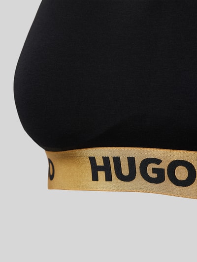 HUGO Bralette met elastische band met label, model 'SPORTY' Goud gemêleerd - 2