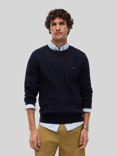 Tommy Hilfiger regular fit pullover van puur katoen Marineblauw - 4