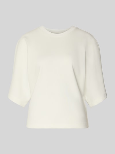 Produktfoto, Sweatshirt mit 1/2-Arm Modell 'Gikko' von OPUS, prosty krój, okrągły dekolt, biała, gładka tekstura bawełny