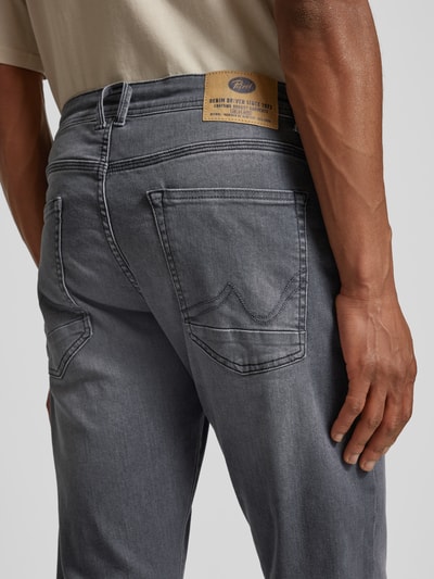 Petrol Slim Fit Jeans im 5-Pocket-Design Mittelgrau 3