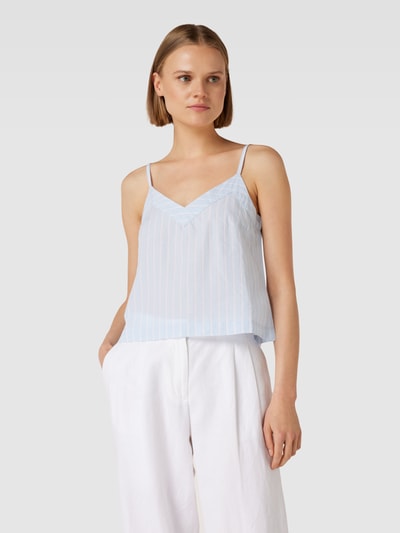 Jake*s Casual Top mit Streifenmuster Hellblau 4