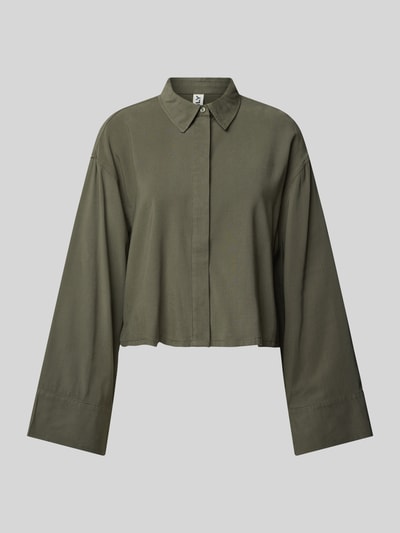 Only Relaxed fit overhemdblouse van viscosemix, model 'LARIS' Kaki - 2