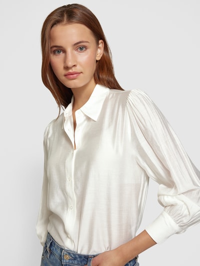 ICHI Regular fit blouse met platte kraag, model 'KARLANI' Offwhite - 3