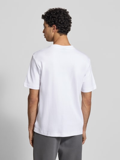 Męski t-shirt Regular Fit T-Shirt mit Logo-Print Modell 'True' von G-Star Raw, nadruk z logo, krój regular fit, okrągły dekolt, długość tyłu w rozmiarze M: 66 cm, całkowity widok z tyłu