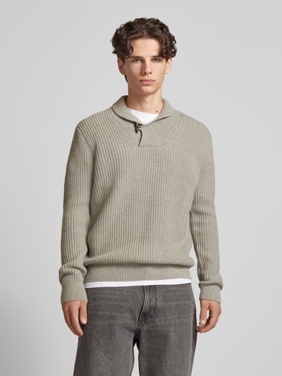 Superdry Gebreide pullover met opstaande kraag Lichtgrijs - 4