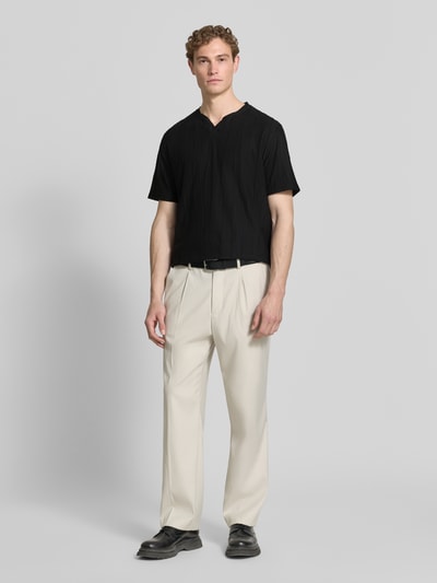 Antony Morato T-shirt met structuurpatroon en V-hals Zwart - 1
