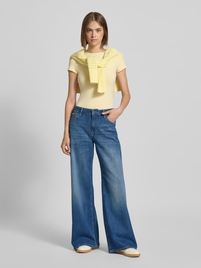 Guess Jeans Jeansy z niskim stanem o kroju extra wide fit z detalem z logo Jeansowy niebieski 1