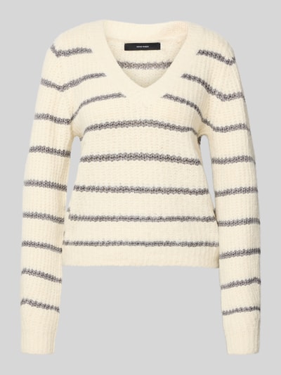 VERO MODA Regular Fit Strickpullover mit Woll-Anteil Modell 'AWESOME' Offwhite 2