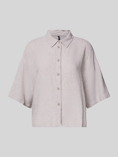 Vero Moda Bluzka koszulowa o kroju regular fit z mieszanki lnu i wiskozy model ‘LINN’ Écru 2