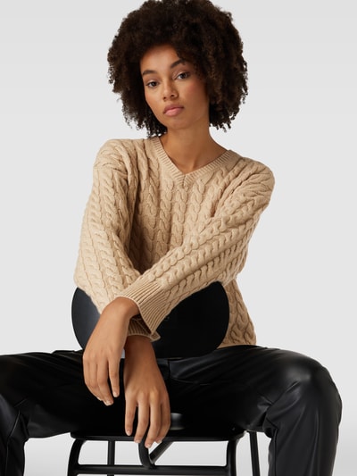 Levi's® Strickpullover mit Zopfmuster Modell 'RAE' Stein 3