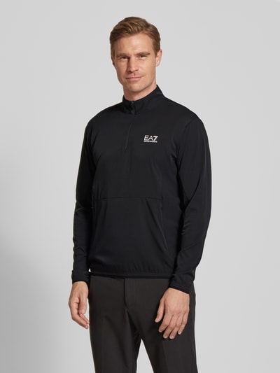 EA7 Emporio Armani Sweatshirt met opstaande kraag, model 'VENTUS' Zwart - 4