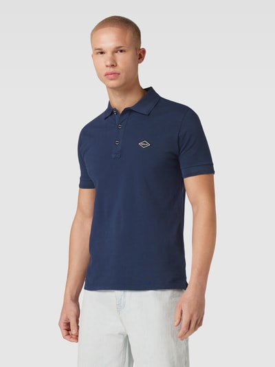 Replay Poloshirt in unifarbenem Design Marine 4