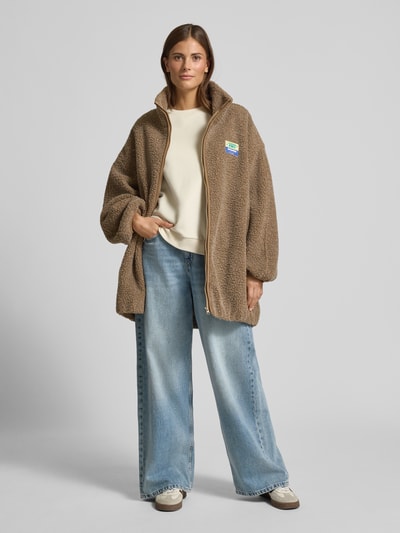American Vintage Teddyjacke mit Label-Detail Modell 'HOKTOWN' Kitt Melange 1