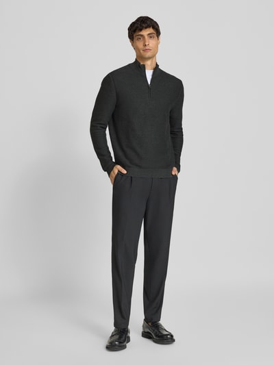 OLYMP Level Five Gebreide pullover met schipperskraag Antraciet - 1