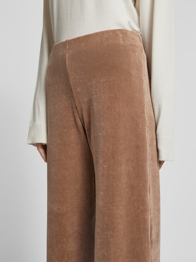 Raffaello Rossi Wide leg stoffen broek met structuurmotief, model 'ELAINE' Taupe - 3