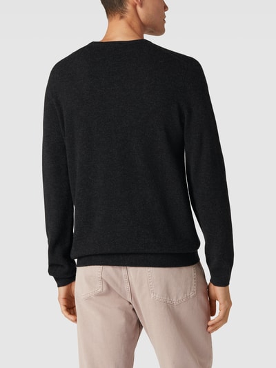 Christian Berg Men Strickpullover aus Merino-Kaschmir-Mix Dunkelgrau meliert 5