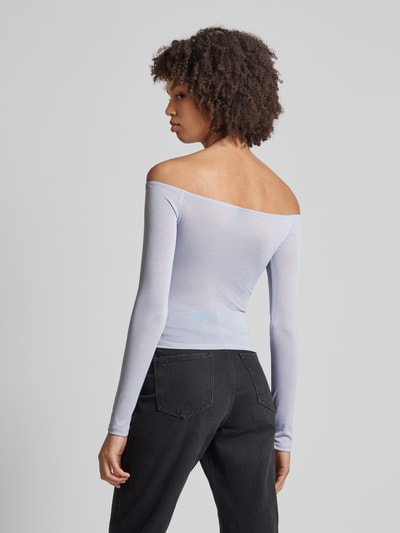 Gina Tricot Shirt met lange mouwen in off shoulder-look, model 'Tight' Lichtblauw - 5