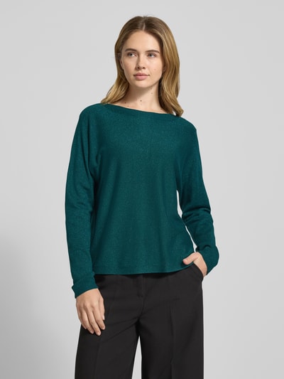 comma Gebreide pullover van viscosemix met boothals Petrol - 4