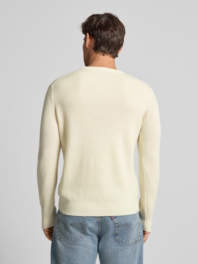 Manuel Ritz Gebreide pullover met ribboorden Wit - 5