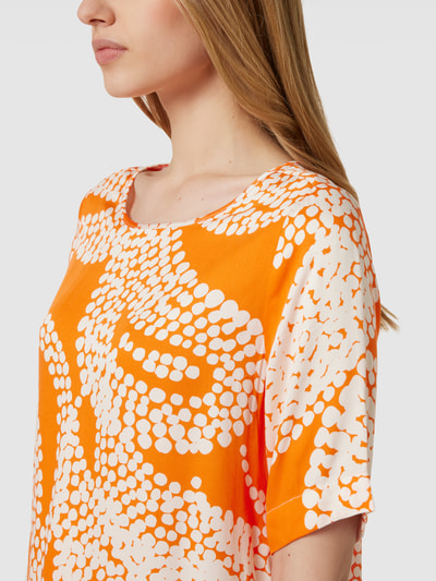 Milano Italy Blusenshirt aus Viskose mit Allover-Muster Orange 3