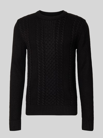 Jack & Jones Strickpullover mit gerippten Abschlüssen Modell 'PAUL' Black 2