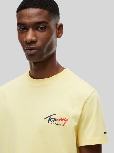 Tommy Jeans Slim Fit T-Shirt aus reiner Baumwolle GELB 3