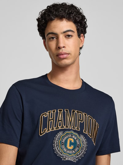 CHAMPION T-Shirt mit Label-Print Marine 3