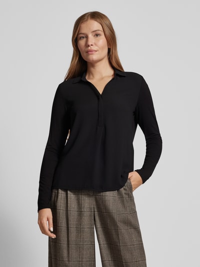 OPUS Slim fit blouse met platte kraag, model 'Frera' Zwart - 4