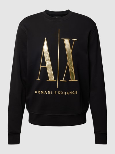 Armani Exchange Sweatshirt mit Label-Statement-Stitching Black 2