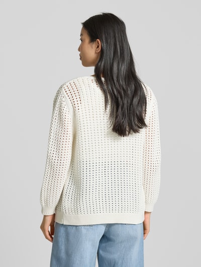 More & More Cardigan met gaatjesmotief Offwhite - 5