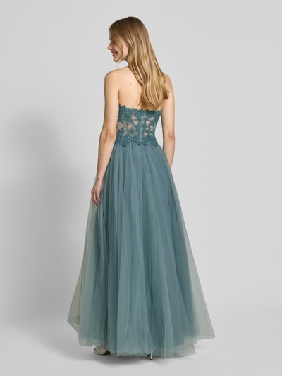 Mascara Off shoulder-avondjurk met kant en siersteentjes Mintgroen - 5
