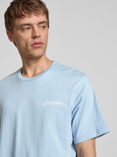 Jack & Jones T-Shirt mit Label-Print Modell 'BEAU' Hellblau 3