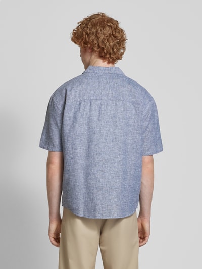 Only & Sons Relaxed fit vrijetijdsoverhemd met 1/2-mouwen, model 'CAIDEN' Donkerblauw - 5