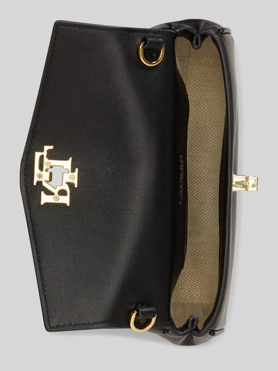 Lauren Ralph Lauren Schoudertas van echt leer met afneembare draagketting Zwart - 4