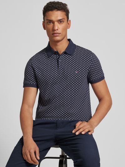 Tommy Hilfiger Slim fit poloshirt met labelstitchings, model 'FLAG CUFF' Marineblauw - 3