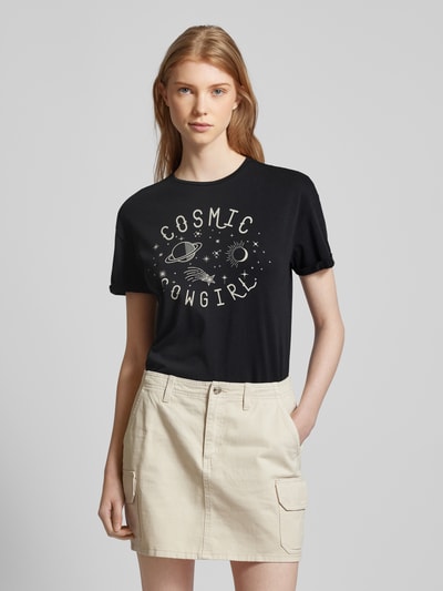 Noisy May T-Shirt mit Statement-Print Modell 'BRANDY' Black 4