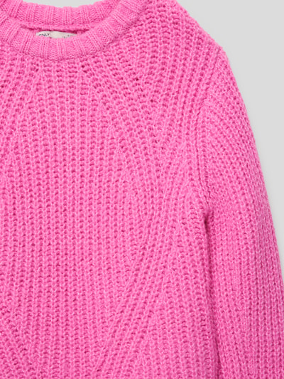 Only Strickpullover mit Rundhalsausschnitt Modell 'FIONELLA' Pink 2