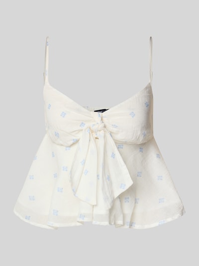 Gina Tricot Blusentop mit Spaghettiträgern und Knotendetail Bleu 2