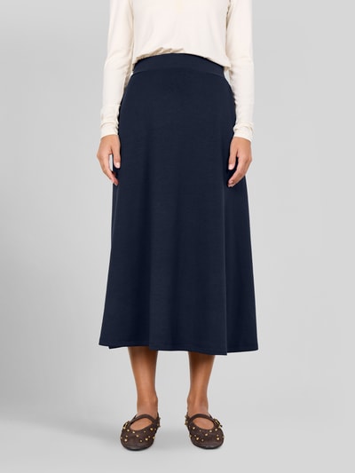 Soyaconcept Uitlopende midi-rok van modalmix model 'BANU' Marineblauw - 3