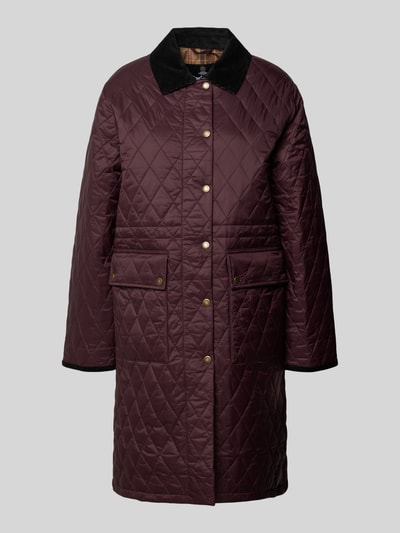 Barbour Regular Fit Steppmantel mit Druckknöpfen Bordeaux 1