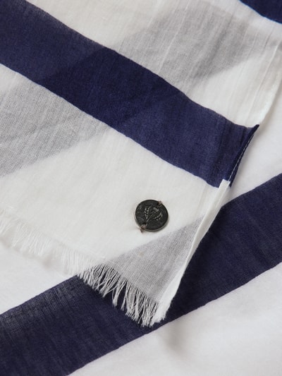 Fraas Schal mit Streifenmuster Marineblau 3