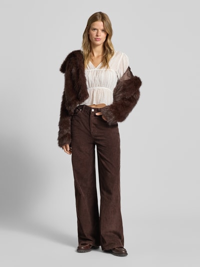 Tommy Jeans Wide Leg Cordhose aus reiner Baumwolle Dunkelbraun 1