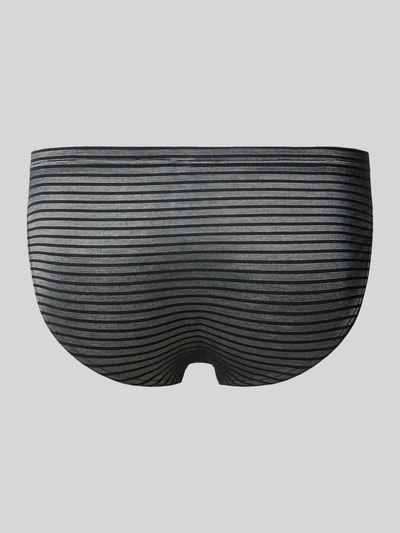 Productfoto, Slim Fit Slips met Logo-Patch van HOM, elastische modal-mix, elastische tailleband, zwart met fijne horizontale strepen