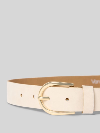 Produktfoto, Ledergürtel mit Dornschließe von Vanzetti aus echtem Leder in Beige, goldfarbene Schnalle, Breite 3 cm, glatte Textur