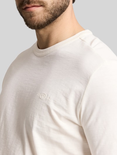 Tom Tailor Regular Fit T-Shirt aus reiner Baumwolle Offwhite Melange 3